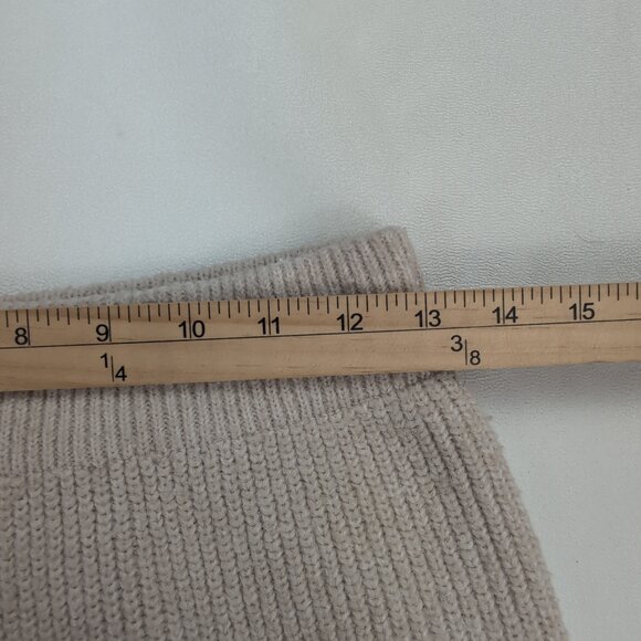 Miou Muse Ribbed Knit Wide Leg Pants M Beige - Picture 10 of 10